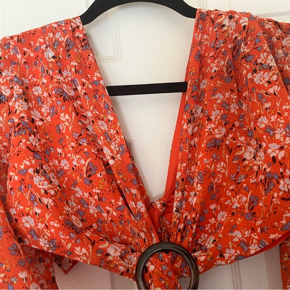 Depend On You Red Cutout Floral Ring Link Maxi Dress NWOT - Picture 8 of 13